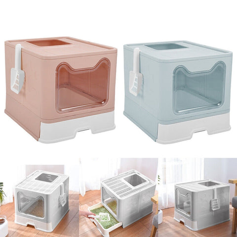 Amazing Home Foldable Cat Litter Box Portable Travel Toilet