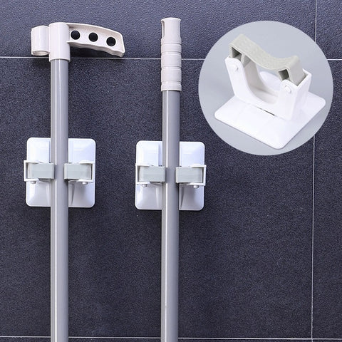 Amazing Home Wall Mounted Bathroom Mop Holder Broom Hanger