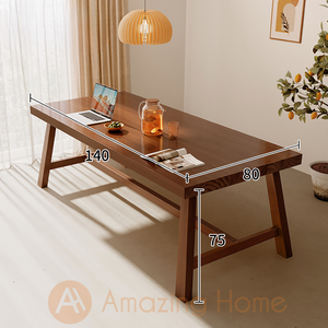 Einar 140cm Solid Wood Dining Table Thick Table Top Meeting Table