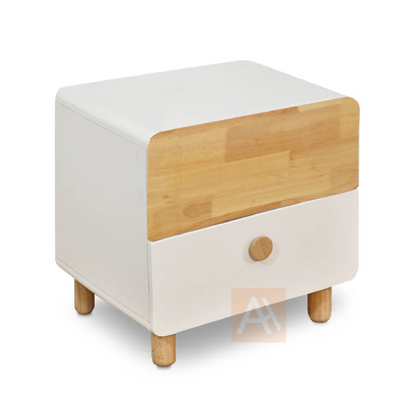 Suave Solid Wood 2 Drawer Bedside Cabinet Walnut/White Bedside Table