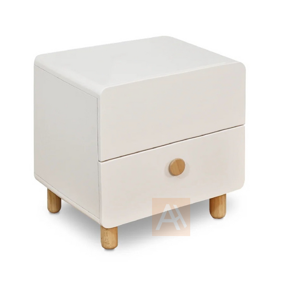 Suave Solid Wood 2 Drawer Bedside Cabinet White Bedside Table