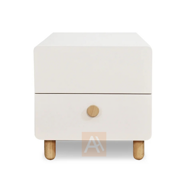 Suave Solid Wood 2 Drawer Bedside Cabinet White Bedside Table