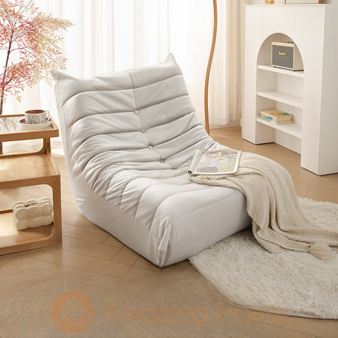 Sereno Lazy Sofa Leathaire With Leg Rest Beige