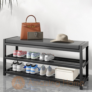 Amazing Home 2 Tier Steel Shoe Bench Rack