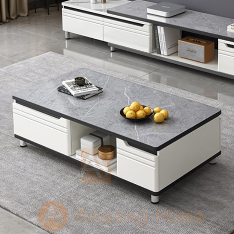 Bergen 120cm Coffee Table White/Grey