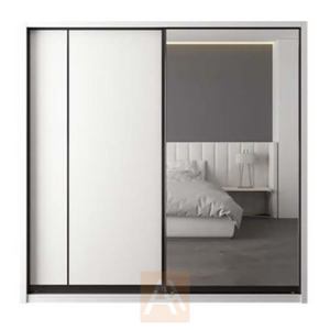 Edvin Half Mirror Sliding Door Wardrobe Storage Cabinet