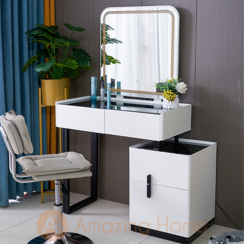 Callie Dressing Table With LED Makeup Mirror & Chair Set