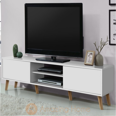 Jensen 180cm TV Stand White TV Cabinet