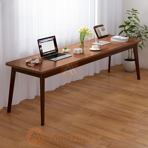 Aquino Oak 220cm Extra Long Wide Wooden Office Desk Study Table