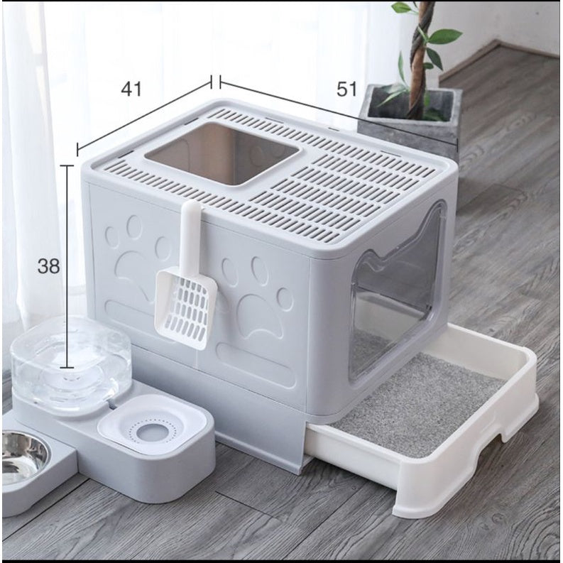 Amazing Home Foldable Cat Litter Box Portable Travel Toilet