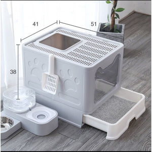 Amazing Home Foldable Cat Litter Box Portable Travel Toilet