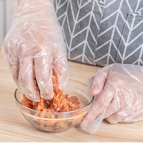 Amazing Home 100 Pcs Kitchen Disposable Plastic Gloves