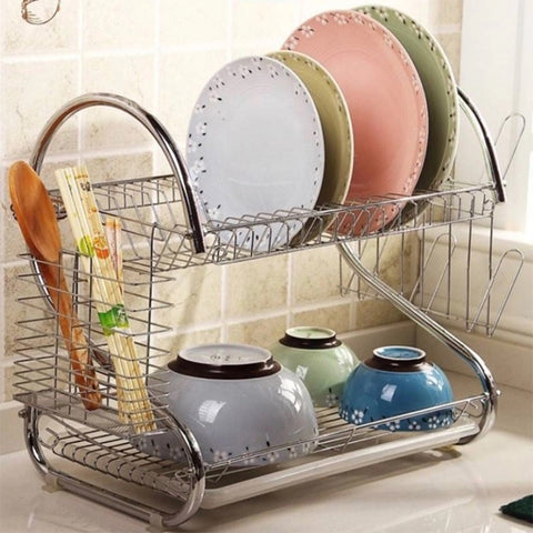 Amazing Home Stainless Steel Dish Rack Plate Drying Storage Holder