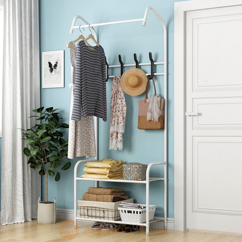 Amazing Home 4 Tier Clothes Rack Standing Shelf Organizer White